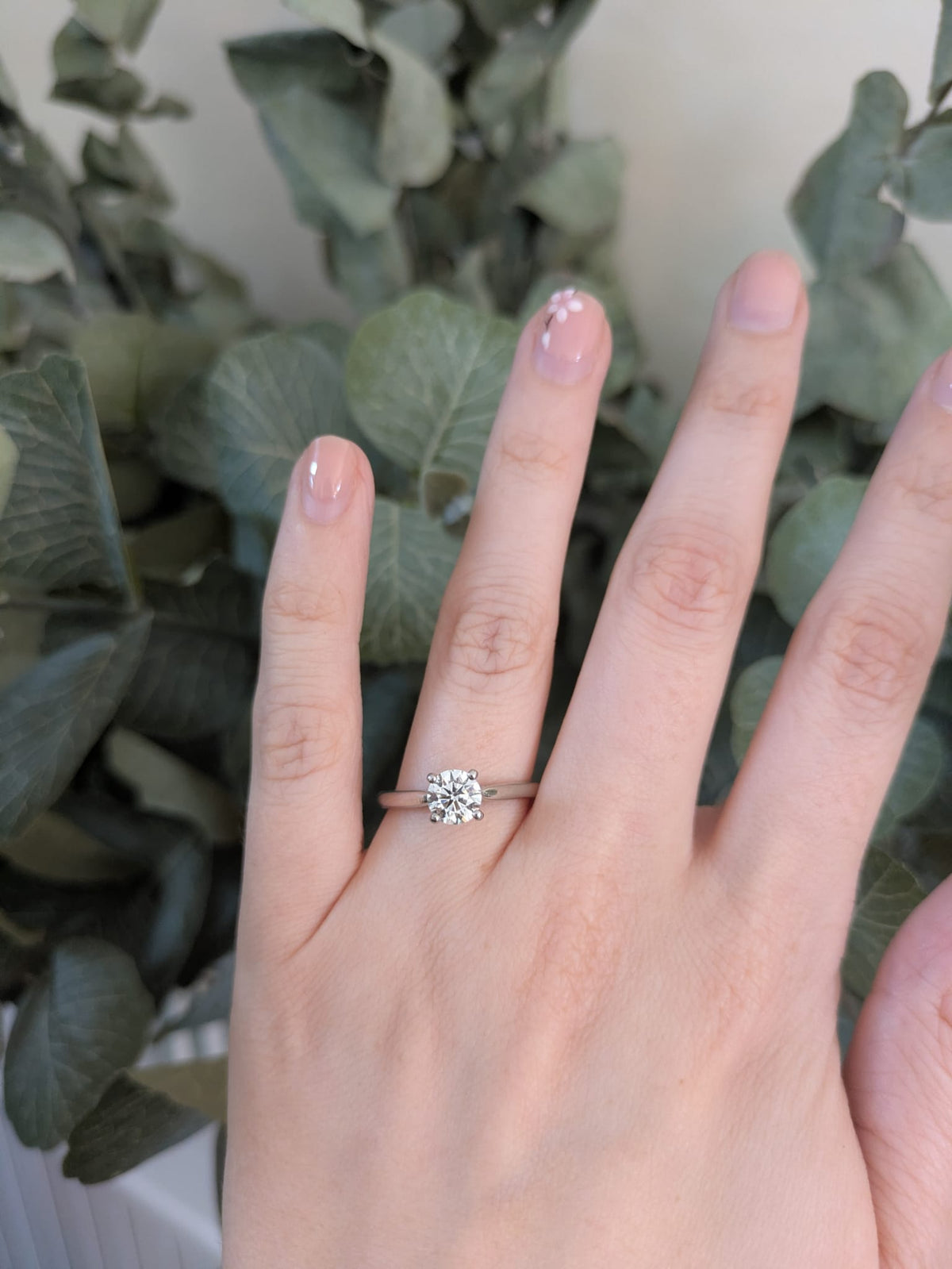 Platinum Round Solitaire Lab Diamond Ring