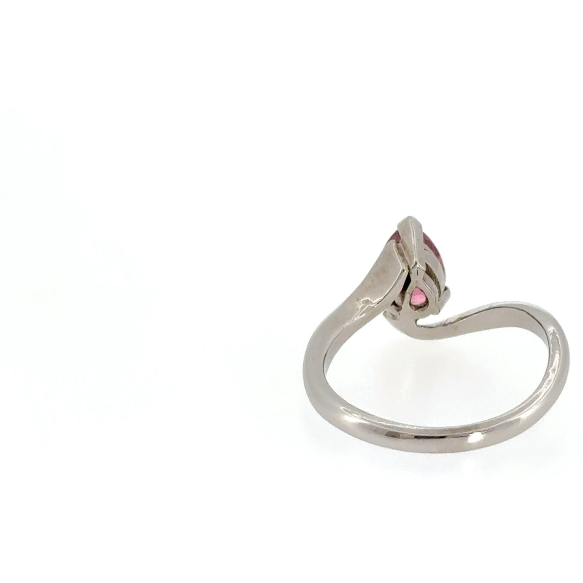 Pink Tourmaline Pear Shaped Solitaire Ring