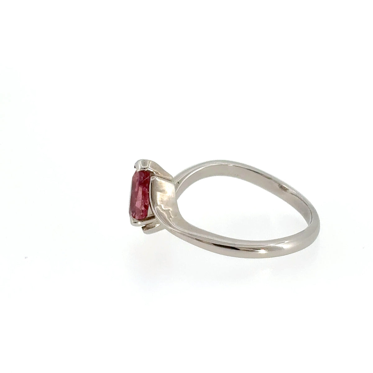 Pink Tourmaline Pear Shaped Solitaire Ring