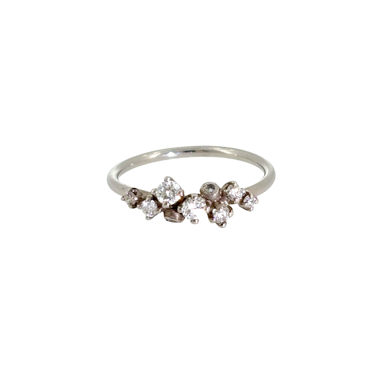 Diamond Scatter Cluster Ring in White Gold