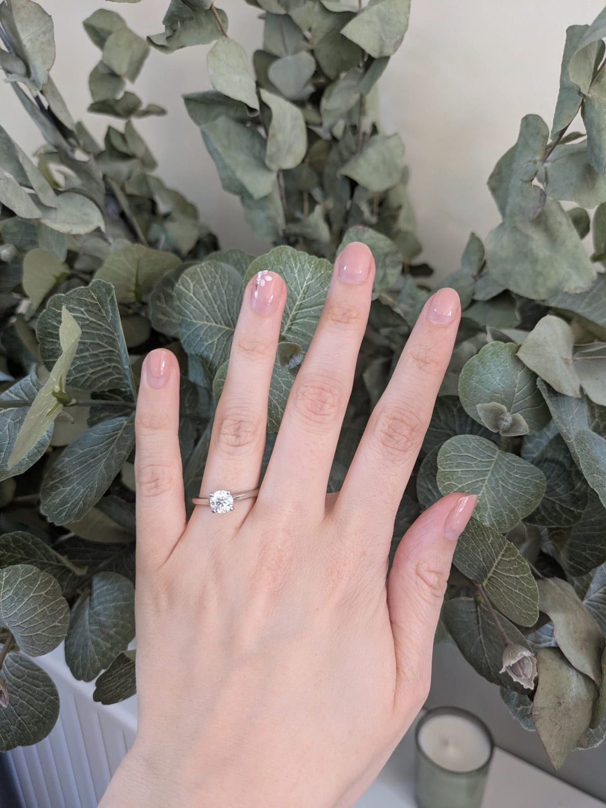 Platinum Round Solitaire Lab Diamond Ring