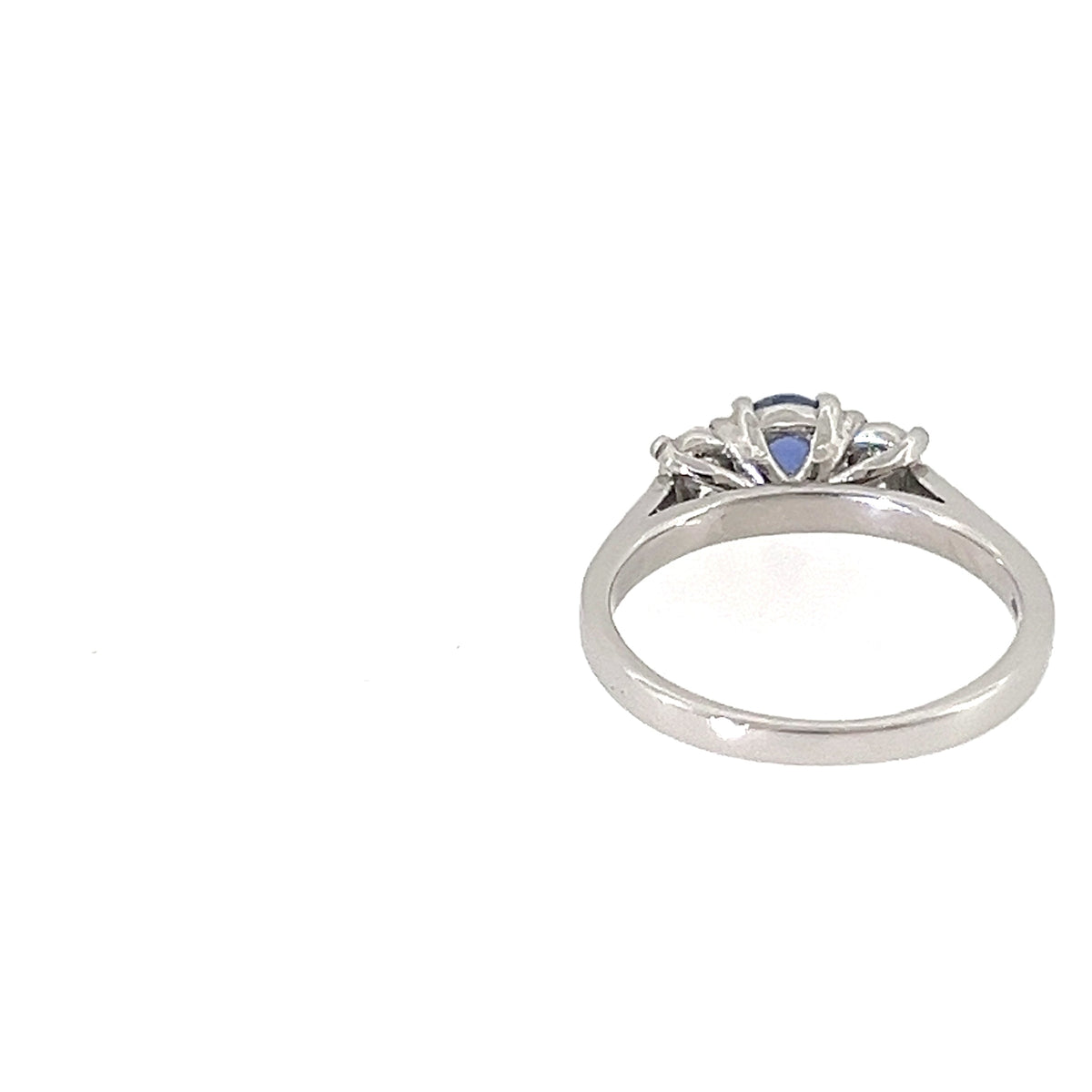 Oval Blue Sapphire & Diamond Trilogy Ring
