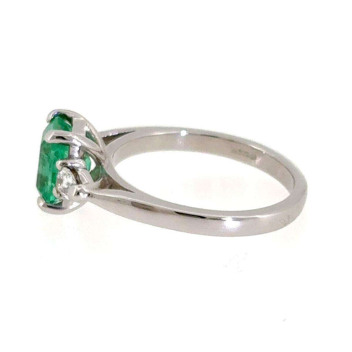 Emerald Trilogy Ring in Platinum