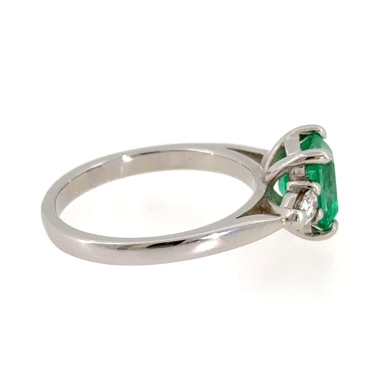 Emerald Trilogy Ring in Platinum