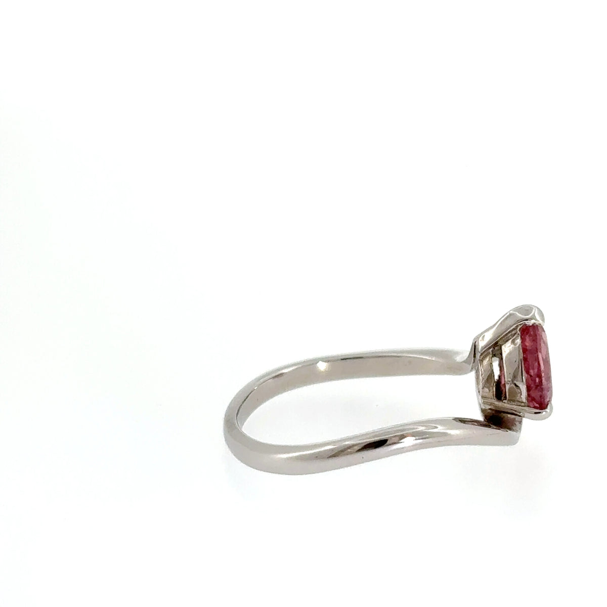 Pink Tourmaline Pear Shaped Solitaire Ring
