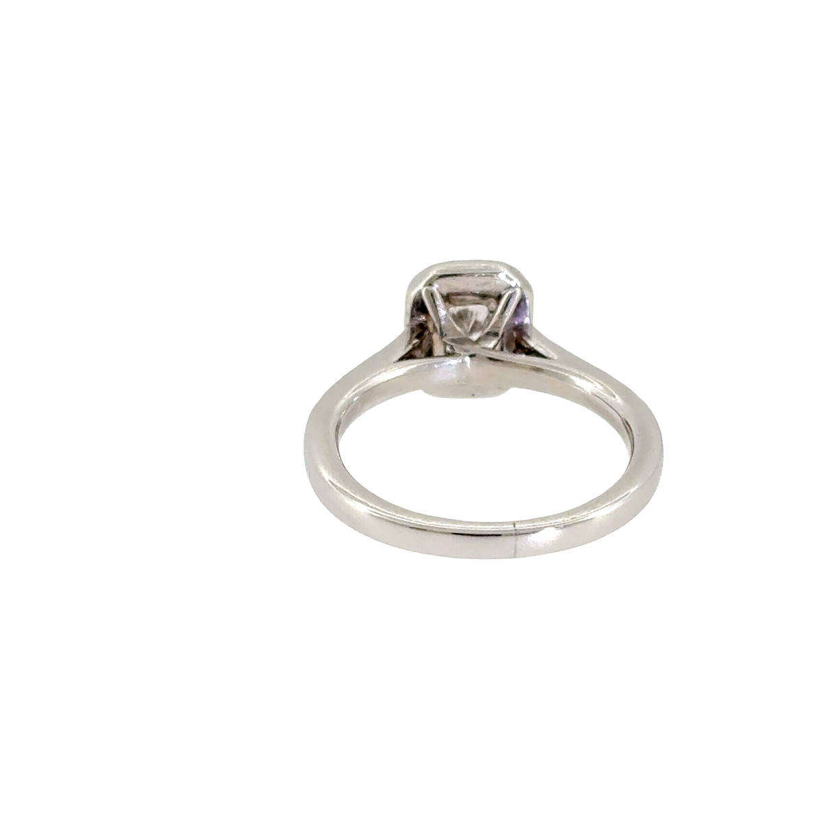 Diamond Emerald Cut Halo Cluster Platinum Engagement Ring