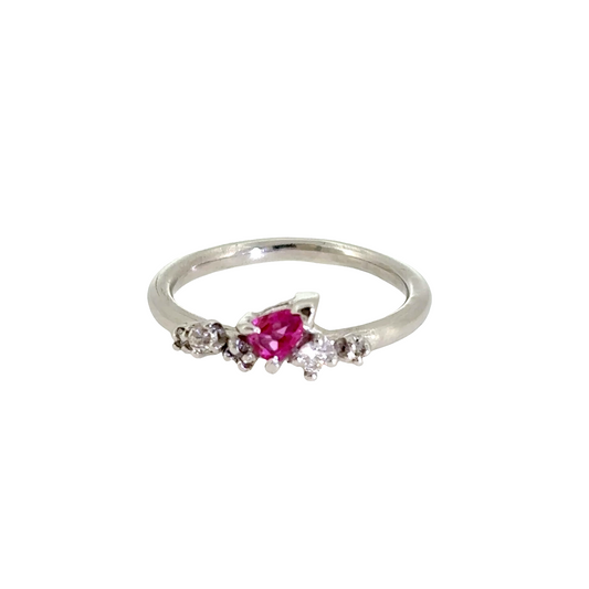 Ruby & Diamond Organic Cluster Ring