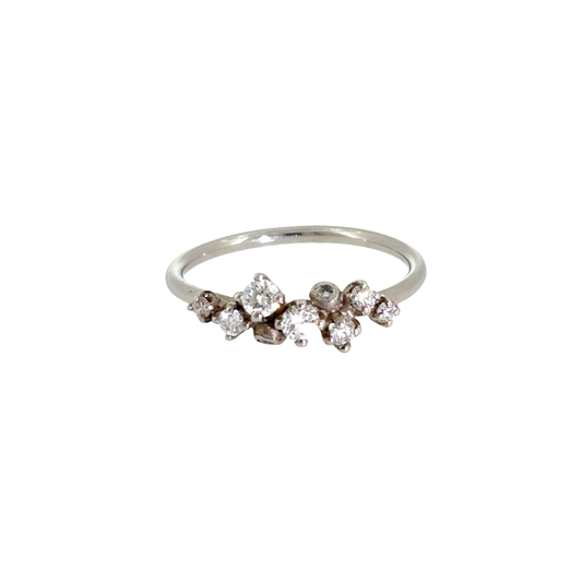 Diamond Scatter Cluster Ring in White Gold