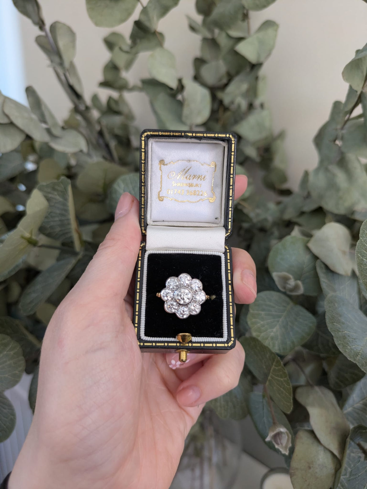 Vintage Art Deco Floral Diamond Cluster