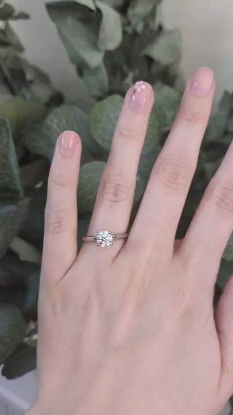 Platinum Round Solitaire Lab Diamond Ring